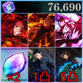 初期垢✨️石76690+2周年コンプ+2周年宿儺+2周年東堂+2周年虎杖+共鳴の魂片SSR×2 | ファンパレ(呪術廻戦ファントムパレード)のアカウントデータ、RMTの販売・買取一覧