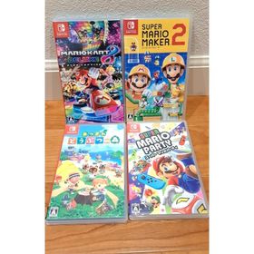 ニンテンドースイッチ(Nintendo Switch)のSwitchソフト 4個セット マリオカート8DX マリオメーカー2 あつ森(家庭用ゲームソフト)