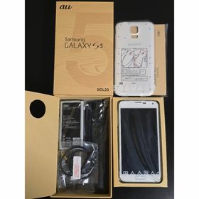 サムスン(SAMSUNG)のUSED美品★au Galaxy S5 ホワイト SCL23 付属品完備(スマートフォン本体)