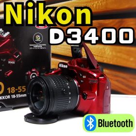 Nikon D3400 一眼レフカメラ Bluetooth スマホ転送 レッド