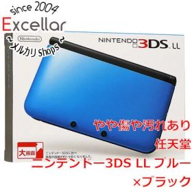 [bn:16] 任天堂 ニンテンドー3DS LL ブルーXブラック SPR-S-BKAA 液晶画面いたみ 元箱あり