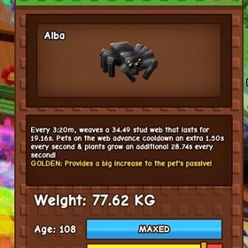 庭を成長させる デカぺ golden変異 spider | ロブロックス(ROBLOX)のアカウントデータ、RMTの販売・買取一覧