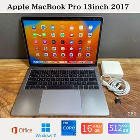 ［良品］Apple MacBook Pro 13inch 2017/Core i7 2.5GHz/メモリ16GB/SSD512GB/Windows11/Office 2024/260