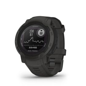 GARMIN(ガーミン) Instinct 2 Dual Power Graphite 直径45mm Suica対応 タフネスアウトドア GPS ウォッチ Android/iOS対応【日本正規品】