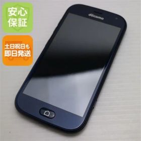 新品同様 F-42A らくらくスマートフォン ネイビー 即日発送 スマホ 白ロム 富士通 土日祝発送OK 06000