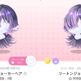 🩷オリジナル🩷ツートンジョーカーヘア2点 | ポケコロツイン(ポケツイ)のアカウントデータ、RMTの販売・買取一覧