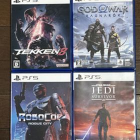 お得！ PS5 ゲーム 4枚 ゴッド・オブ・ウォー ラグナロク、スター・ウォーズ ジェダイ:サバイバー、鉄拳８、ロボコップ: ローグ シティ