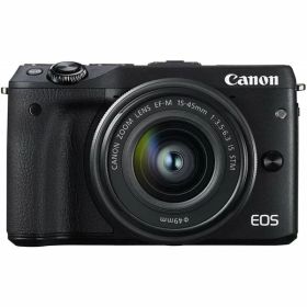 【中古】キヤノン Canon EOS M3 レンズキット ブラック EF-M15-45mm F3.5-6.3 IS STM 付属 EOSM3BK-1545ISSTMLK