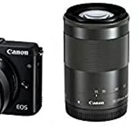 【中古】 Canon キャノン ミラーレス一眼カメラ EOS M3 ダブルズームEVFキット (ブラック) EF-M18-55mm F3.5-5.6 IS STM EF-M55-200mm F4.5-6.3 IS STM 付属 EOSM3BK