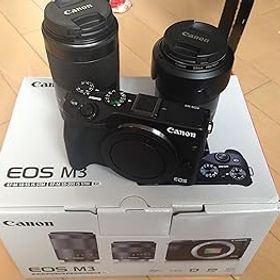 【中古】Canon ミラーレス一眼カメラ EOS M3 ダブルズームキット(ブラック) EF-M18-55mm F3.5-5.6 IS STM EF-M55-200mm F4.5-6.3 IS STM 付属 EOSM3BK-WZ