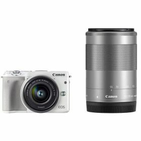 【中古】【1年保証】【美品】Canon EOS M3 15-45mm 55-200mm ダブルズームキット ホワイト