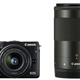 【中古】 Canon ミラーレス一眼カメラ EOS M3 ダブルズームキット(ブラック) EF-M15-45mm F3.5-6.3 IS STM EF-M55-200mm F4.5-6.3 IS STM 付属 EOSM3BK-WZK2