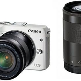 【中古】Canon ミラーレス一眼カメラ EOS M3 ダブルズームキット(ホワイト) EF-M18-55mm F3.5-5.6 IS STM EF-M55-200mm F4.5-6.3 IS STM 付属 EOSM3WH-WZK