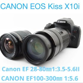 保証付/Canon EOS Kiss X10i標準&望遠ダブルレンズセット