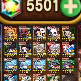 ✨鬼滅の刃 煉獄, 錆兎,しのぶ,不死川所持✨ セツナ&エーテル所持+虹結晶5500所持 即購入✅ | ポコダン(ポコロンダンジョンズ)のアカウントデータ、RMTの販売・買取一覧