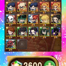 9130.石2600 鬼滅の刃1弾コンプ+ヒロアカ1弾コンプ+運UP60↑ | ポコダン(ポコロンダンジョンズ)のアカウントデータ、RMTの販売・買取一覧