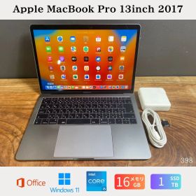 ［美品］Apple MacBook Pro 13inch 2017/Core i5 2.3GHz/メモリ16GB/SSD1TB/Windows11/Office 2024/398