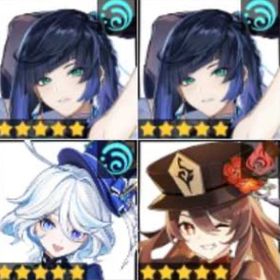 スカーク+夜蘭1凸+楓原万葉+雷電将軍+フリーナ+フータオ(胡桃)+閑雲 | 原神のアカウントデータ、RMTの販売・買取一覧