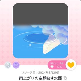 【最安値】雨上がりの空想映す水面 1点 | ポケコロツイン(ポケツイ)のアカウントデータ、RMTの販売・買取一覧