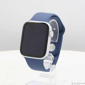 〔中古〕Apple(アップル) Apple Watch SE 第2世代 GPS 44mm シルバーアルミニウムケース デニムスポーツバンド〔262-ud〕