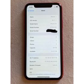 アップル(Apple)のiPhone XR Red 64GB SIMフリー(スマートフォン本体)