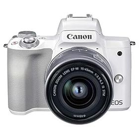 【中古】Canon ミラーレス一眼カメラ EOS Kiss M2 標準ズームレンズキット ホワイト KISSM2WH-1545