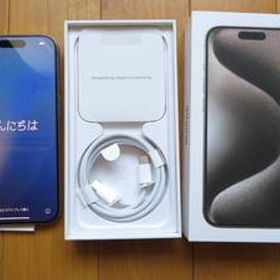 [中古美品 即決] Apple iPhone15Pro 香港版 256GB MTQA3ZA/A ナチュラルチタニウム バッテリー最大容量87% シャッター無音 simフリー