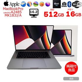 【中古パソコン】Apple MacBook Pro 16inch MK183J/A A2485 Late 2021 TouchID OS [Apple M1 Pro 10コア 16GB SSD512G 無線 カメラ 16.2 Space Gray 箱] :良品