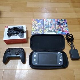Nintendo Switch Lite グレー本体+コントローラー+カセット3個 即決
