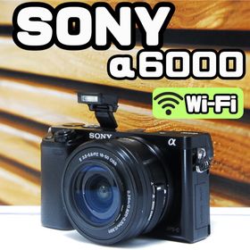 ソニー(SONY)の【美品】 Sony α6000ミラーレス一眼カメラ Wi-Fi 瞳AF ソニー(ミラーレス一眼)