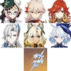 エミリエ+楓原万葉+フリーナ2凸+天空の脊+狼の末路+マーヴィカ+ルミドゥースの挽歌+シロネン+若水 | 原神のアカウントデータ、RMTの販売・買取一覧