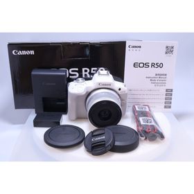 キヤノン(Canon)の【ほぼ新品】Canon EOS R50 標準ズームレンズキット ホワイト(ミラーレス一眼)