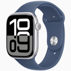 【新品 未開封】Apple Watch Series 10 Cellular 46mm シルバーアルミニウムケース と デニムスポーツバンド S/M MWY03J/A(QLA782-1)