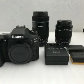 【全品ポイント10倍！要エントリー】キヤノン Canon デジタル一眼レフカメラ ブラック EOS 80D ダブルズームキット 【中古】