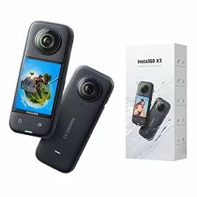 【中古】（非常に良い）Insta360 X3 360度カメラ アクションカメラ 新型1/2インチ48MPセンサー IPX8防水 5.7K360度動画 72MP360度写真 手ブレ補正 アクティブHDR 4K一人
