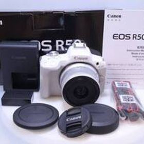【ほぼ新品】Canon EOS R50 標準ズームレンズキット(RF-S18-45) ホワイト/APS-C/約376g EOSR50WH-1845ISSTMLK ミラーレス一眼カメラ
