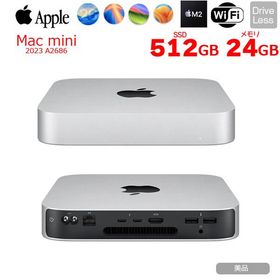 Apple Mac mini MMFK3J/A A2686 M2 2023 小型デスク 選べるOS [Apple M2 8コアCPU 10コアGPU メモリ24GB SSD512GB 無線 BT シル