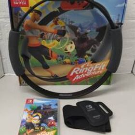 Switch スイッチ リングフィット アドベンチャー リングコン レッグバンド フィットネス ソフト セット 箱付 中古 現状品 画像の通り