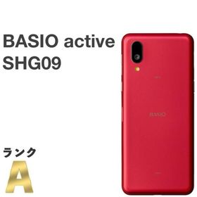 【極美品】BASIO active SHG09 au SIMフリー 64GB／4GB レッド 5G対応 スマホ本体 送料無料 シニア 中古 H663