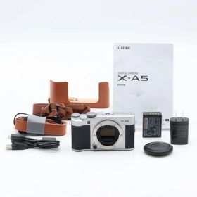 FUJIFILM X-A5 シルバー 美品 純正レザーケース・取説付 動作良好