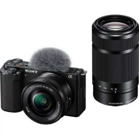【ポイント10倍】 SONY デジタル一眼カメラ VLOGCAM ZV-E10Y ダブルズームレンズキット [ブラック] [タイプ：ミラーレス 画素数：2500万画素(総画素)/2420万画素(有効画素) 撮像素子：APS-C/23.5mm×15.6mm/CMOS 重量：299g] 【P10倍】