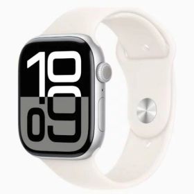 「+2倍ポイント・新品」Apple Watch Series 10 (GPSモデル) - 46mm シルバーアルミニウムケース MWX03J/A + ライトブラッシュスポーツバンド S/M 4549995501223