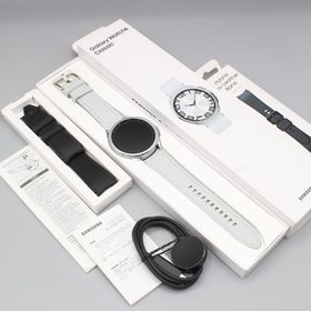サムスン(SAMSUNG)の【美品】SAMSUNG Galaxy Watch6 Classic 47mm SM-R960NZSAXJP シルバー スマートウォッチ サムスン ギャラクシーウォッチ クラシック 本体(腕時計(デジタル))
