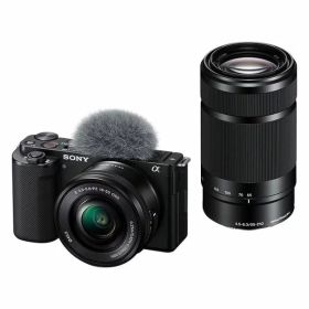【中古】【1年保証】【美品】SONY VLOGCAM ZV-E10 ダブルズームレンズキット (PZ 16-50mm + E 55-210mm) ブラック [ZV-E10Y B]