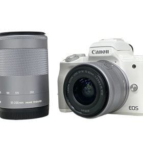 Canon キャノン EOS kiss M ホワイト ダブルレンズキット ミラーレス 一眼 デジタル カメラ ジャンク K10672811