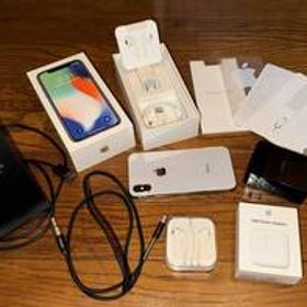 iPhone X 256GB シルバー SIMフリー バッテリー良好 おまけ多数