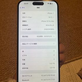 海外版 iPhone 15 Pro Max 1TB，美品，バッテリーは100%