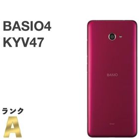 【美品】BASIO KYV47 au SIMロック解除済 32GB／3GB ワインレッド シニア向け はじめてスマホ本体 送料無料 H671
