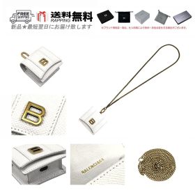 BALENCIAGA バレンシアガ AirPods エアポッズ 第3世代用 HOURGLASS ホルダー チェーン ストラップ イタリア製 新品 ★ 9001 オフホワイト L696..
