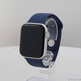 〔中古〕Apple(アップル) 〔展示品〕 Apple Watch SE 第2世代 GPS 44mm シルバーアルミニウムケース デニムスポーツバンド〔352-ud〕